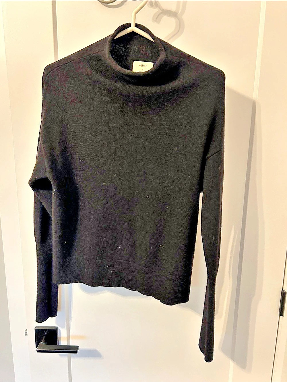 Wilfred Mock Neck Sweater Black Merino Wool